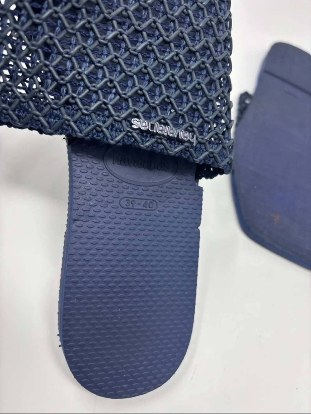 Havaianas Navy Mesh Slide Sandals 39 40 - Picture 3 of 3
